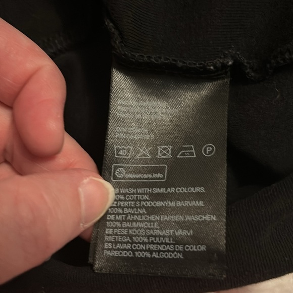 H&M Faux Grey/Black Denim Mini Skirt with Slit AND Long Sleeve Black Top, Sz s - Picture 12 of 12